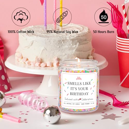 Image of Homsolver Happy Birthday Gifts for Women, 16th 18th 20th 21st 30th 40th 50th Milestone Birthday Candle Gift for Her Teacher - Cute Sister Best Friend Unique Gift from Bestie Coworker