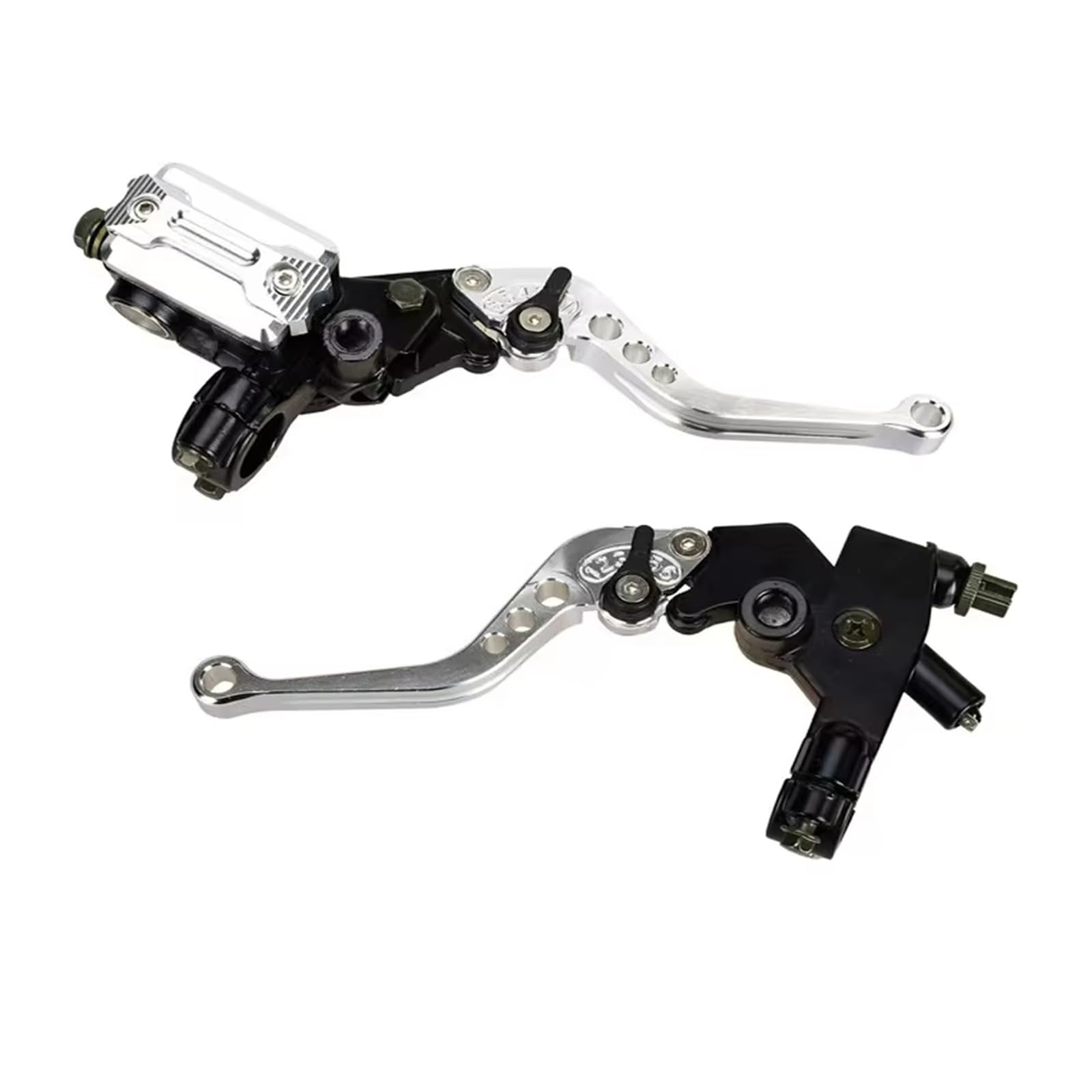 KOEHXJ Brake Clutch Levers 22mm Brake Clutch Pump Master Cylinder Handles Motorcycle Lever Handlebar Hydraulic Accessories for ATV Electric Moto(Silvery)