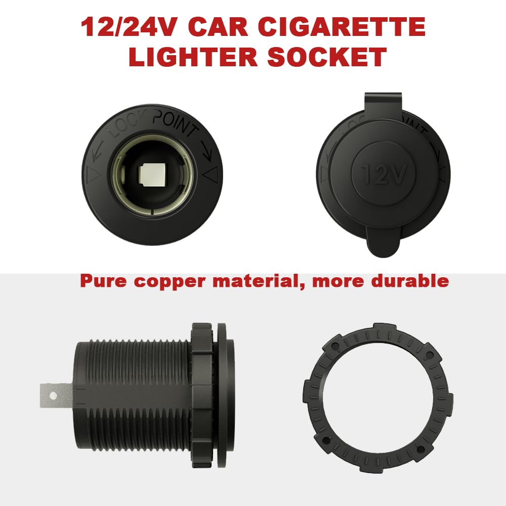 flush mount cigarette lighter socket Amazon.com: Nylon 12V Cigarette Lighter Socket DAMAVO YM1084 12V Power  Supply Car Plug Outlet for Car Automotive Marine ATV Truck RV Boats Receptacle  Flush Mount with Waterproof Plug (1 PC) : Automotive