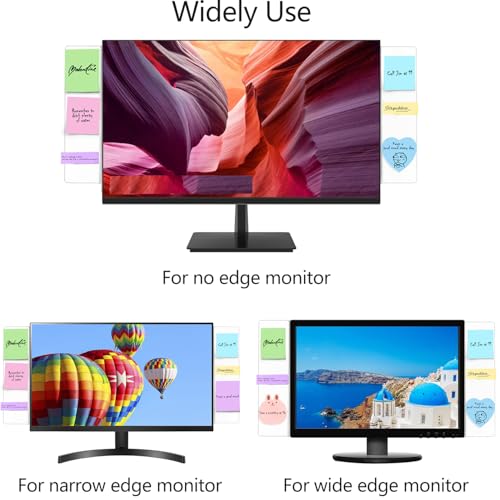 YOCOOLFUN 2 Pack Computer Monitor Memo Board for No Edge Monitors,Monitor Sticky Note Holder,Office Desk Decor for Women Man,Home Office Desk Computer Accessories