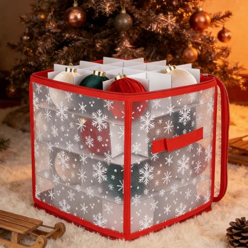 Container à décorations de fêtes pliable pour rangement boules de Noël 36 compartiments