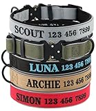 Personalized Embroidered Dog Collar with Name & Phone Number, Reflective Custom Pet Collar, Adjustable Heavy Duty ID Collar for Small Medium Large Dogs