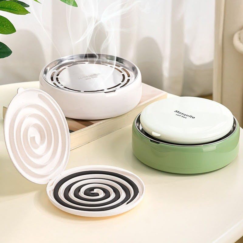 Mosquito Coil Holder with Coil Separator – Incense Holder, Incense Burner Holder, Decorative Intense Holders for Patio, Garden, Camping, and Indoor/Outdoor Use (White)-image-30
