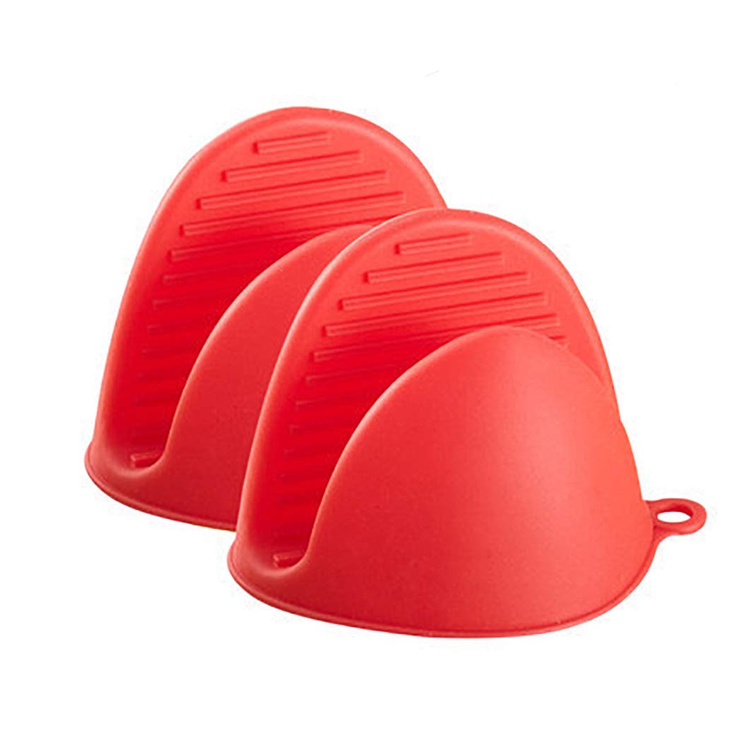 CJS Set of 2 Silicone Microwave Oven Heat Resistant Pinch Grip Mitten Oven Mitt Gripper Grip (Multi Color)