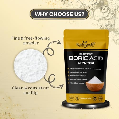 Image of Boric Acid Powder for Ants & Cockroach Repellent for Home Use | Multipurpose insect control powder designed for ant and cockroach management in indoor environments.