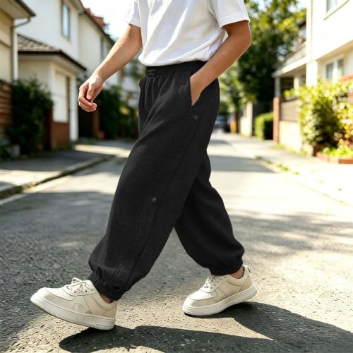 Boys Baggy Sweatpants Casual Straight Leg High Waist Elastic Jogger Pants - image 5