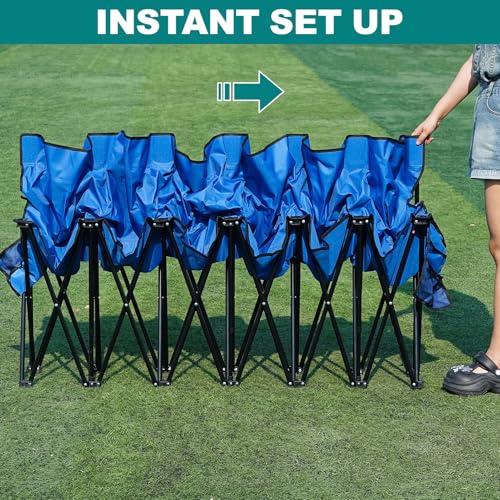 1MORE Soccer Bench,Portable Folding Team Bench,6 Seats w/Backrest.Blue by 1MORE - Used condition - Image 6