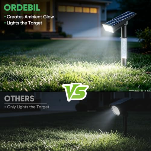 ORDEBIL Solar Spot Lights Outdoor Waterproof, Cool White 4 Pack by ORDEBIL - Used condition - Image 2