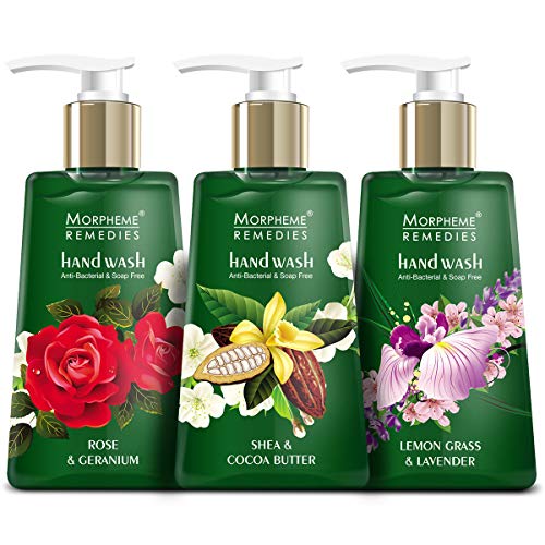 Image of Morpheme Remedies Hand Wash Lemongrass & Lavender + Shea & Cocoa Butter + Rose & Geranium (250ml Each)