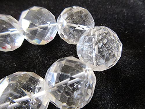 Perles de quartz cristal de roche naturel LKBEADS, gemmes facettées de 14mm à 20mm