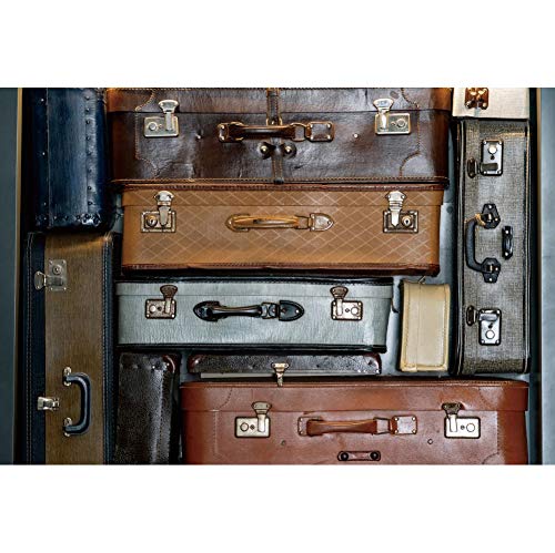 OERJU 7x5ft Vintage Suitcase Backdrop Rustic Old Aged Retro Luggage