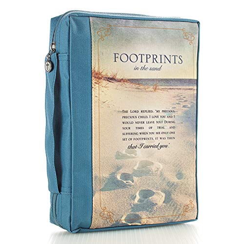 Image of Bible Cover Poly Canvas Footprints Medium (14.99)