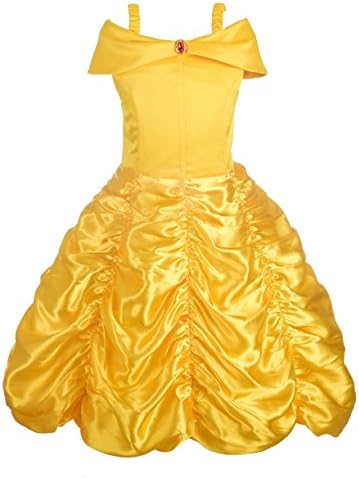 Dressy Daisy Girls' Princess Yellow Gold Ball Gown Birthday Party Fancy Dress Up Halloween Costume Size 2-3T