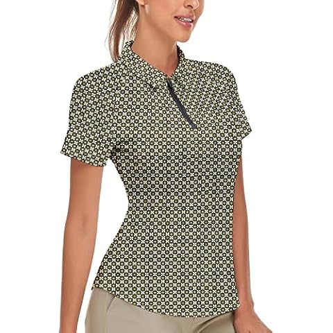 Soneven Deportiva Polo Mujer Golf Manga Corta Blusa a Cuadros Cover