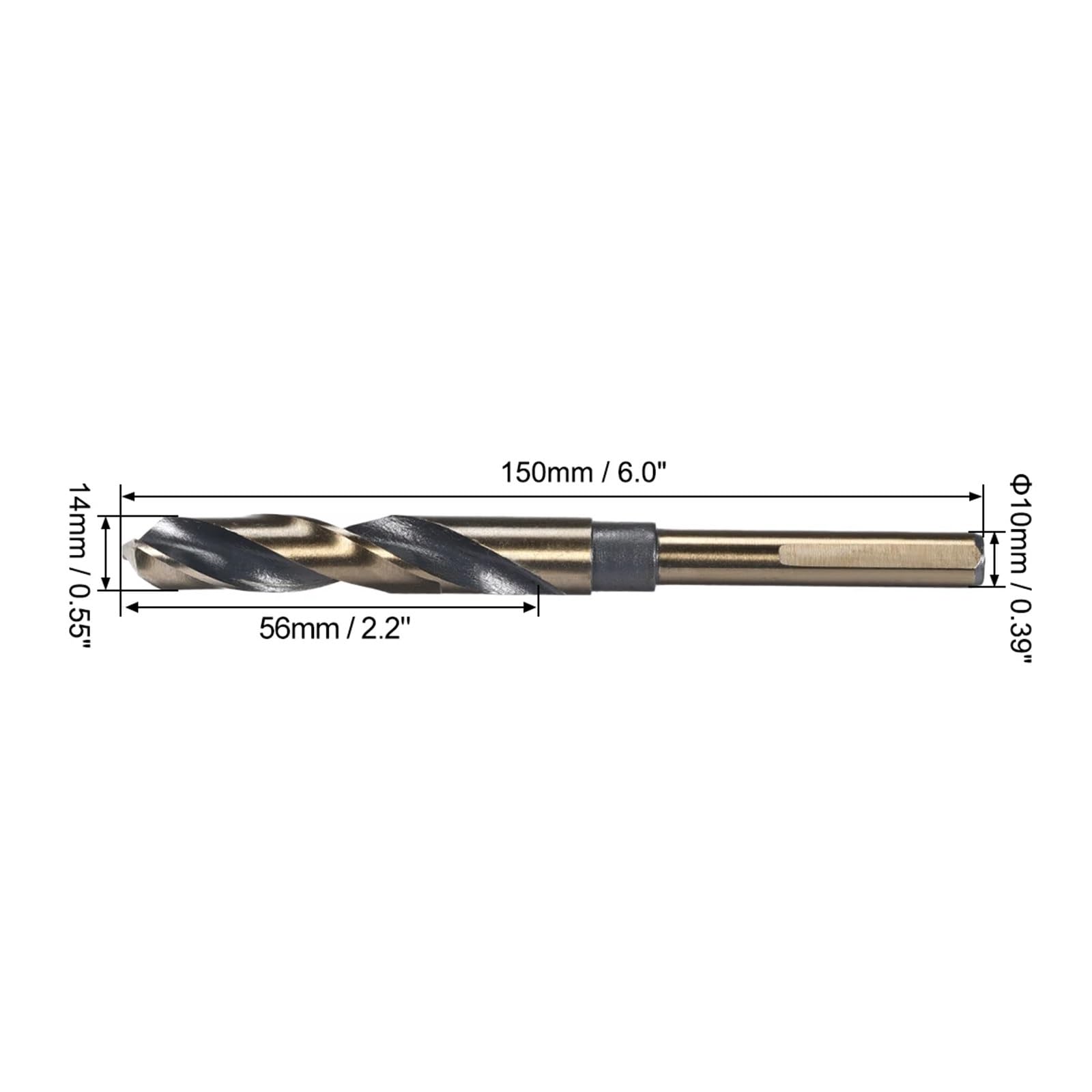 4 brocas helicoidales de 25 mm, vástago reducido, HSS para acero inoxidable RSHVOBRRS