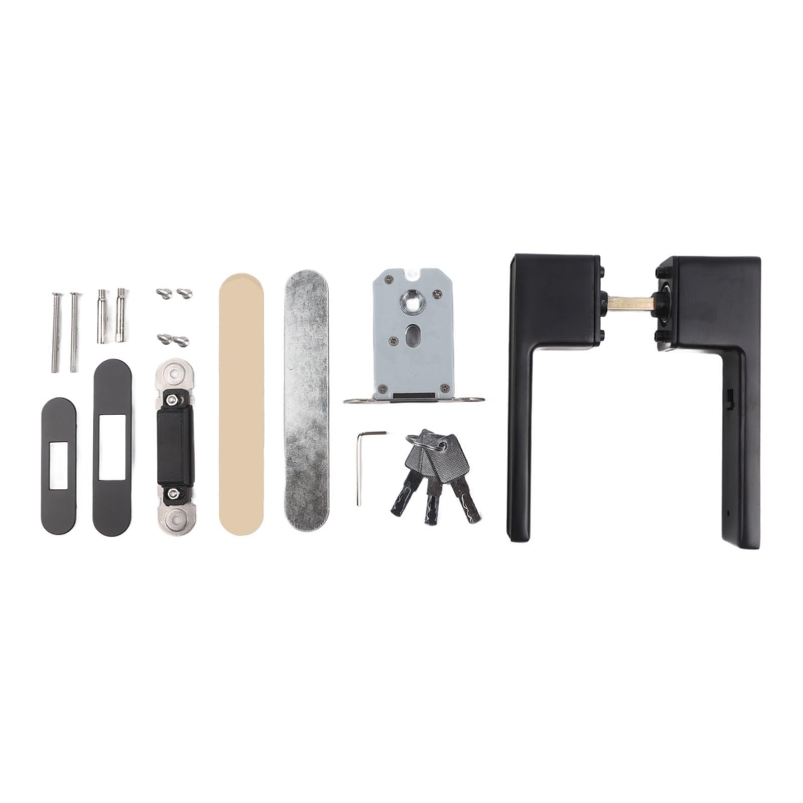 Serrure de porte silencieuse pour chambre à coucher au design noir