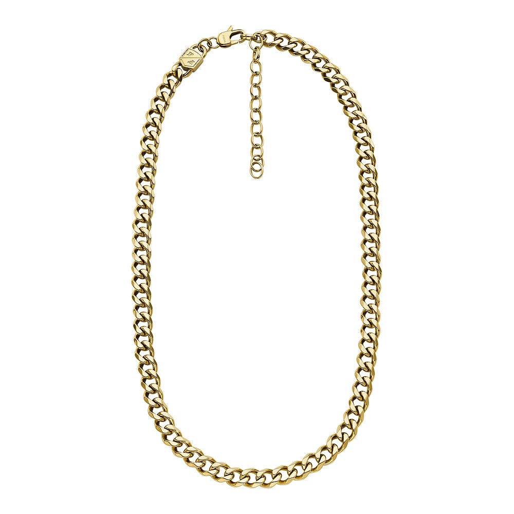 Fossil Collana unisex in acciaio inossidabile con chiusura a moschettone