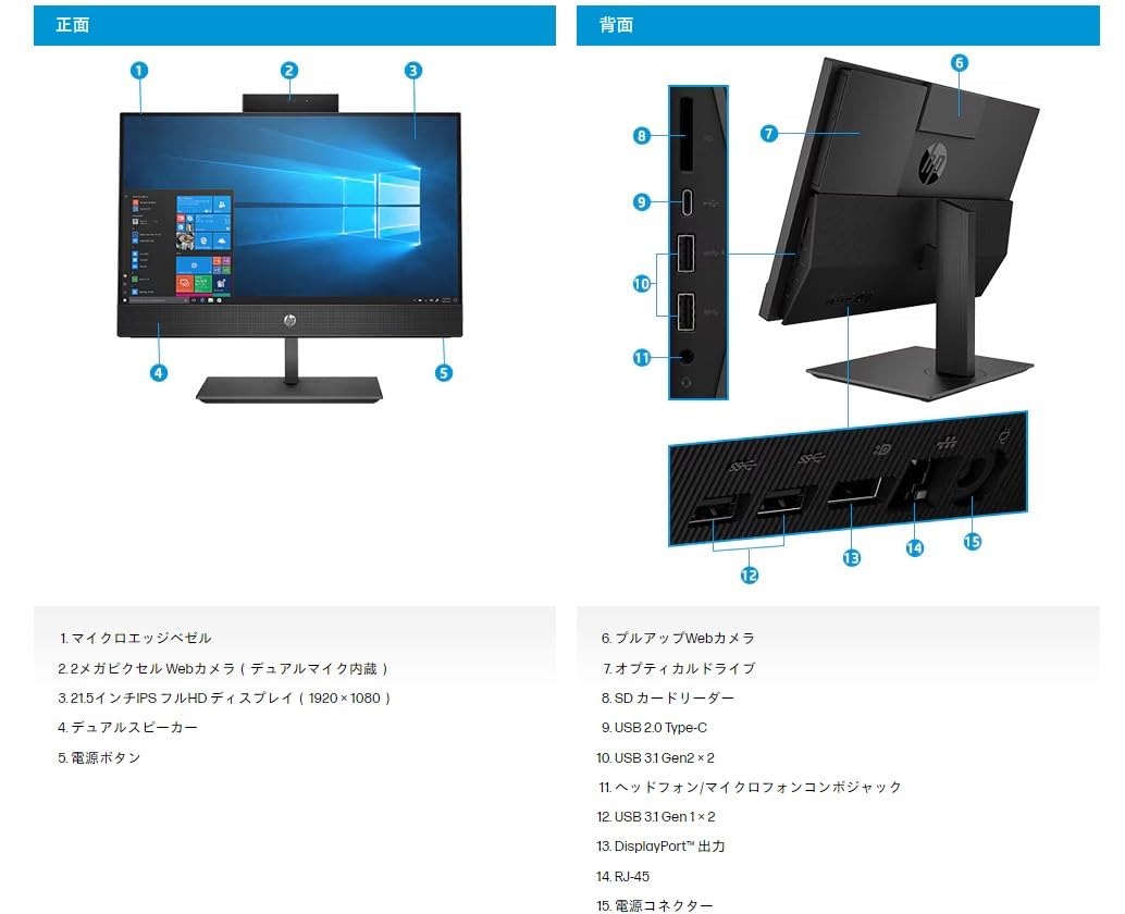 Amazon.co.jp: 【整備済み品】一体型PC HP ProOne 600G4/21.5型フルHD