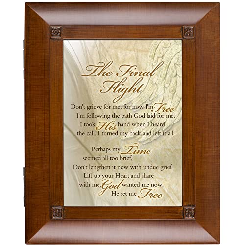 Cottage Garden Final Flight Don't Grieve for Me Woodgrain Remembrance Keepsake Box - Thumbnail 2