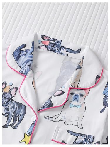 Image of Floerns Women's Floral Pajamas Notch Collar Print Sleepwear Two Piece Pajama Set