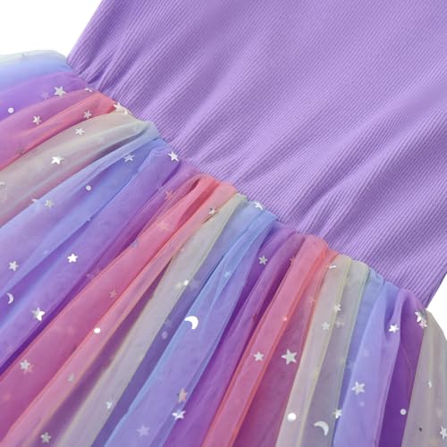 Image of GSVIBK Baby Girls Tutu Dress Sleeveless Toddler Cotton Tulle Skirt Princess Party Prom Dresses