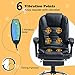 Executive Reclining Massage Swivel Desk Chair, High-Back Armrest Height Adjustable, 280 lb Capacity, PU Leather Black