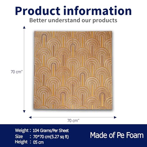 Image of WrapWall 3D Wallpaper Self Adhesive Foam Pack of 8 (70x70 cm) | Waterproof Brick Design Wallpaper |Peel & Stick DIY Wall Decor for Living Room Bedroom Kitchen (8, Brown UShape)