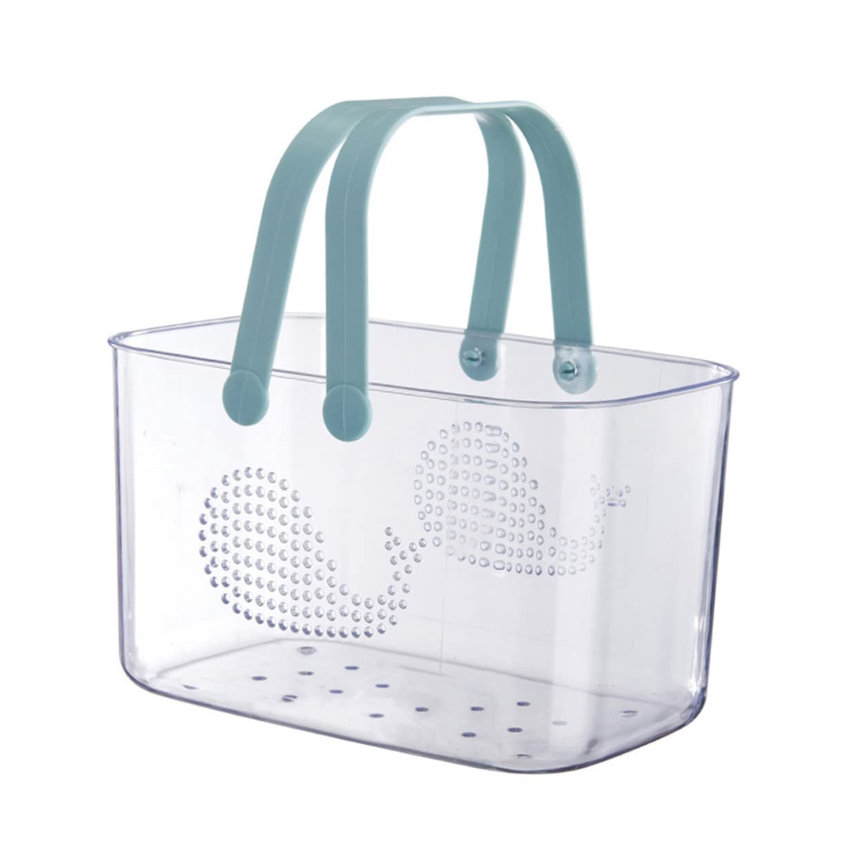 GLEAVI Cesta Asa Ducha de Plástico con Transparente Portátil | Organizador para Gel y Juguetes, Estable sobre Superficie Plana, para Cocina y Dormitorio, Gran Capacidad