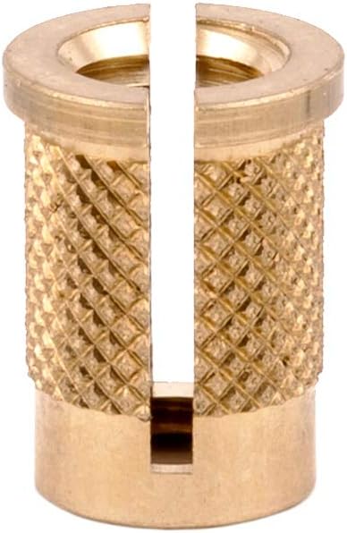 E-Z LOK Threaded Insert for Plastic Reverse Slot Brass Thread Inserts 10-32 Pack of 50