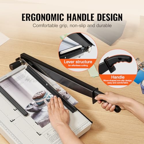 VEVOR Paper Cutter, Guillotine Trimmer, 15" Cut Length, 16 Sheets Capacity, Heavy Duty Guillotine Paper Cutter with Guard Rail/Blade Lock, Paper Trimmer for Home Office School by VEVOR - Image 4