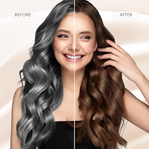 Image of IIIMEIDU Darkbrown Hair Dye Shampoo 3 in 1, Natural Hair Dye Semi Permanent Hair Color, Gray Hair Cover Up, Ginger Essence shampoo for Color Treated Hair for Women and Men (500ml) 1