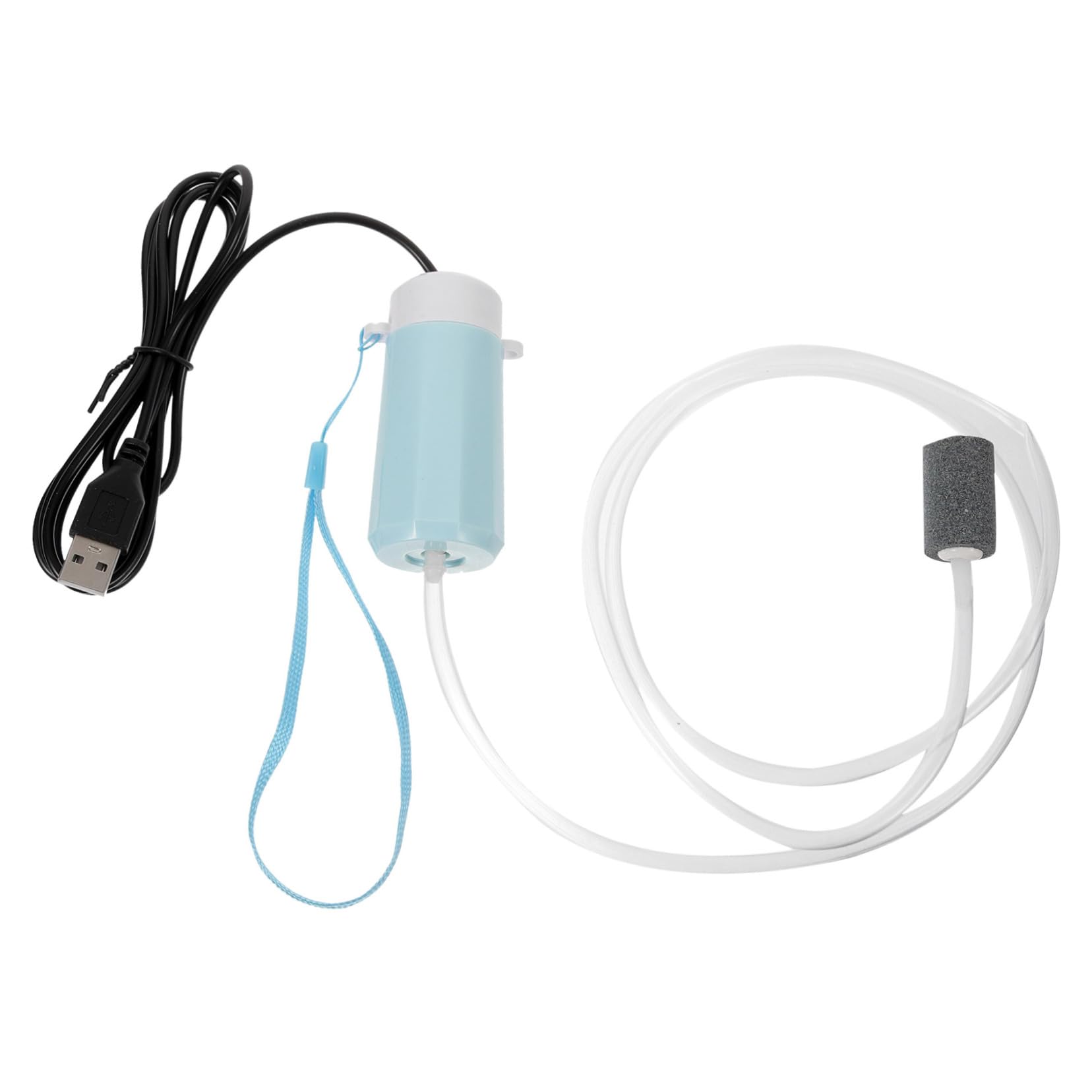 Kisangel USB-Sauerstoffpumpe USB Sauerstoffpumpe Tragbare Sauerstoffpumpe Kompakte Sauerstoffpumpe USB Luftpumpe Aquarium Wasserflasche Tank Aquariumbelüfter USB-Belüfter Abs Sky-Blue
