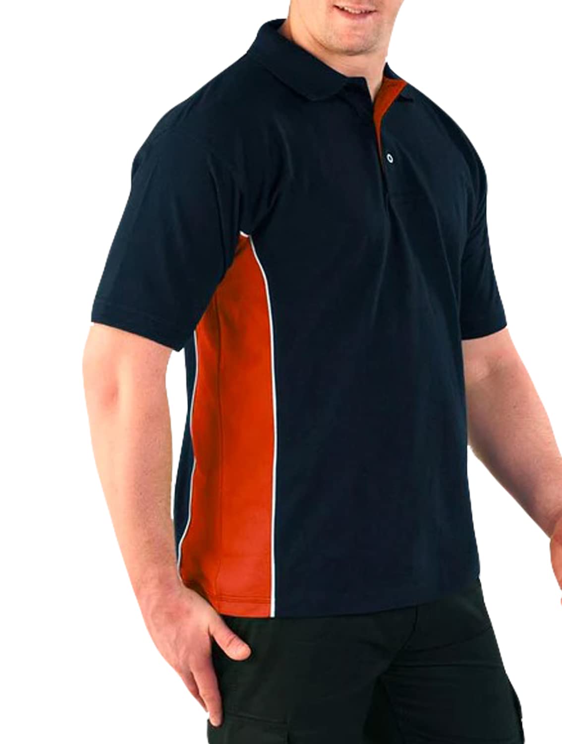True Face Men's Navy - Red Polo Shirt Plain Tshirt Short Sleeve Summer Work Pique T Shirt Workwear Adult Tee Classic Casual Pk Short Sleeve Top Xxl