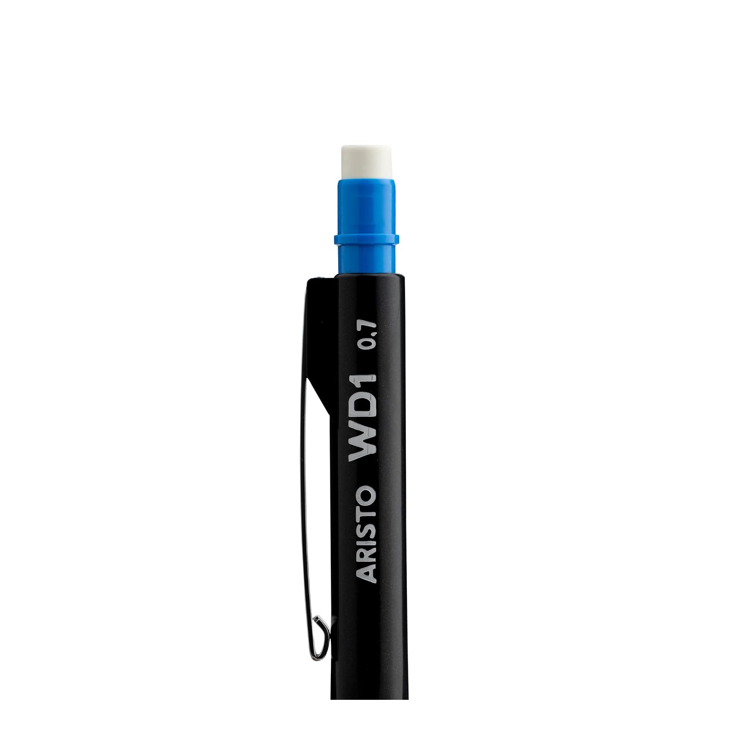 Aristo AR85107 Druckbleistift WD1 0,70 mm (Ergonomisch gerillte Griffzone, gefederte Minenführung, Härtegrad Mine HB, integrierter Radiergummi) schwarz, 10 Stück