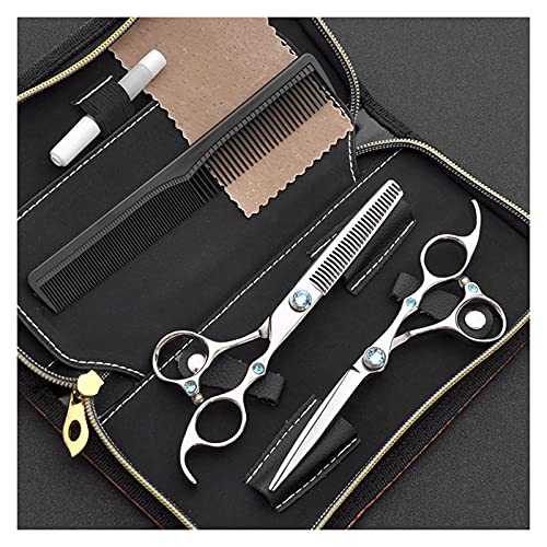 Ciseaux de coiffure avec set amincissant double usage dédié aux barbiers - 4
