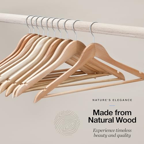 Home-It-Wooden-Hangers-30-Pack-Natural-Wood-Durable-Heavy-Duty-Coat-Hangers-Non-Slip-for-Jacket-Shirt-Pants-and-Suit-Premium-Solid-Clothes-Hangers-for-Closet-with-Chrome-Swivel-Hook
