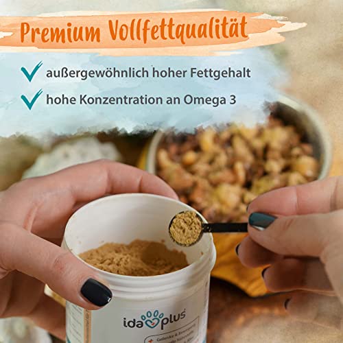 Ida Plus - 100% Grünlippmuschelpulver für Katzen - 100 g - Grünlippmuschel zur Unterstützung der Gelenkfunktion - Vollfettqualität - ohne Zusätze - mit Glykosaminoglykanen, Omega 3, Calcium, Magnesium