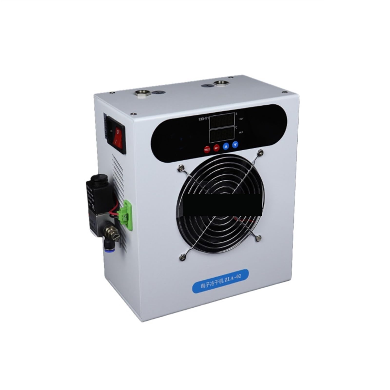 Secador de aire comprimido con compresor 120 l/min, filtro deshidratador por congelación, cámara oxígeno y 02 Instrumento de medición