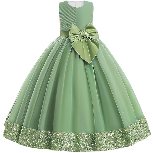 Flower Girls Tulle Dress Long Formal Pageant Communion Princess Wedding Bridesmaid Dresses Kids Lace Dance Ball Gowns