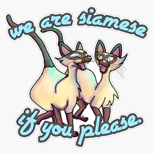 Siamese Cats Vinyl Sticker Laptop Decal Waterproof 5"