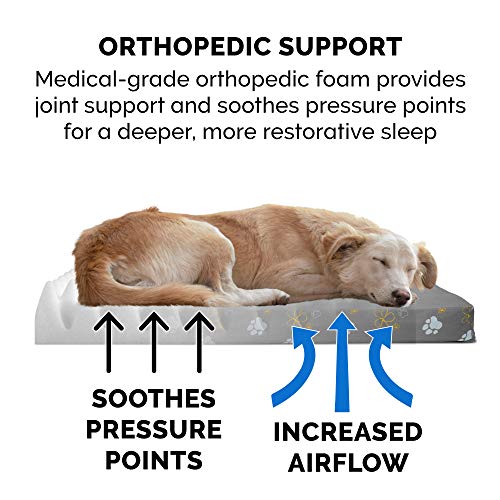 Image of Furhaven Water-Resistant Orthopedic Dog Bed for Small Dogs w / Removable Washable Cover, For Dogs Up to 20 lbs - Indoor /Outdoor Garden Print Mattress - Iron Gate, Small