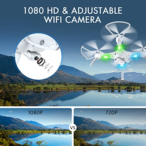 Drones With Camera For Adults/Kids/Beginners - 1080P 120° Wide-Angle Drone With Camera, Drones For Kids With Remote/App/Voice, Drone For Beginners With 1 Key Fly/Land, Drones For Adults With 360°Flip 2 Batteries Long Flight, Boys/Girls Gift Ideas Visit The Attop Store #TOP1