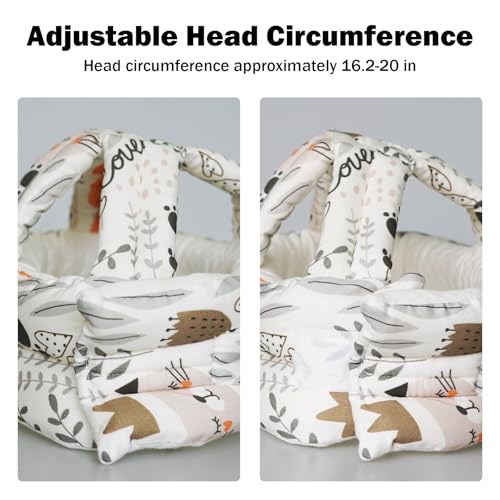 Image of Baby Head Protector Baby Helmet for Crawling Walking, No Bumps Safety Head Adjustable Protective Cap for Walking, Playing (Cat)