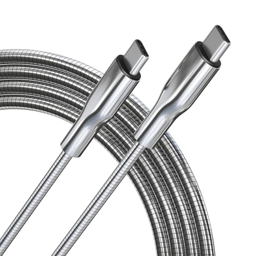 Metal Braided USB C to USB C Cable 6ft, 60W PD Fast Charging