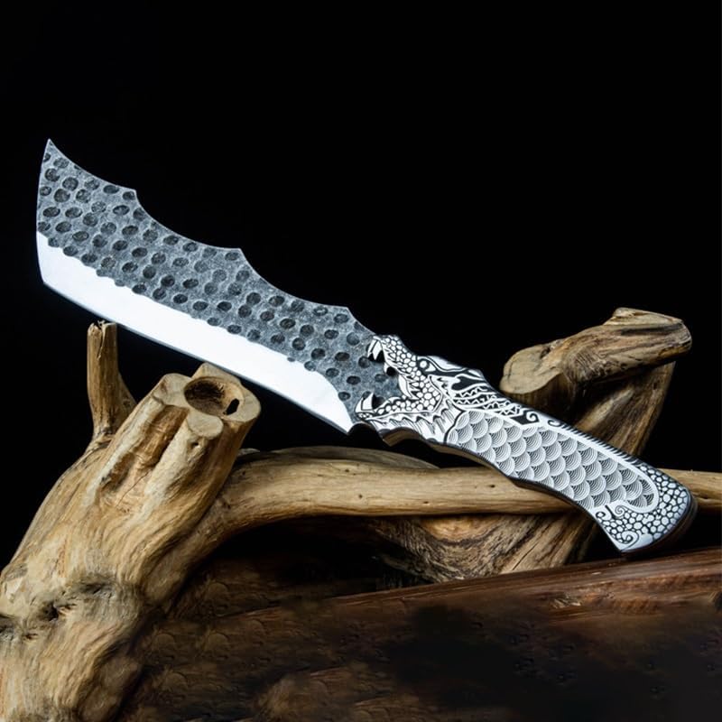 Meat Cleaver,Cleaver Knife 7.5 Inch Chopper Knife Sharp Long Machete Hunting Hatchet Handmade Forged Longquan Kitchen Knives Big Bone Poultry Tools