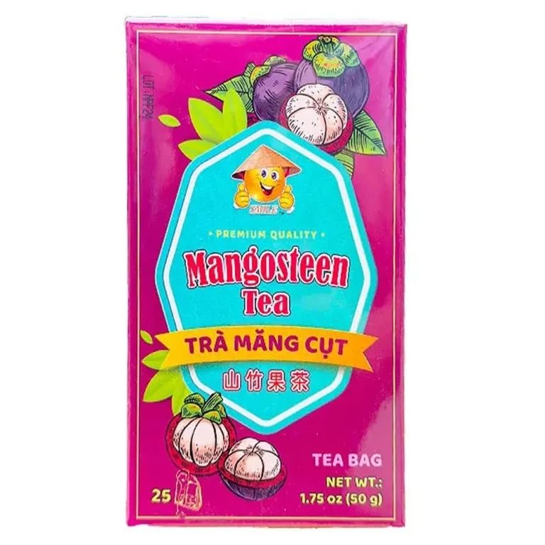 Smile Premium Quality Vietnamese Trà Măng Cụt Tea, 25 Tea Bags, 1.75 oz / 50 g (Mangosteen Tea)