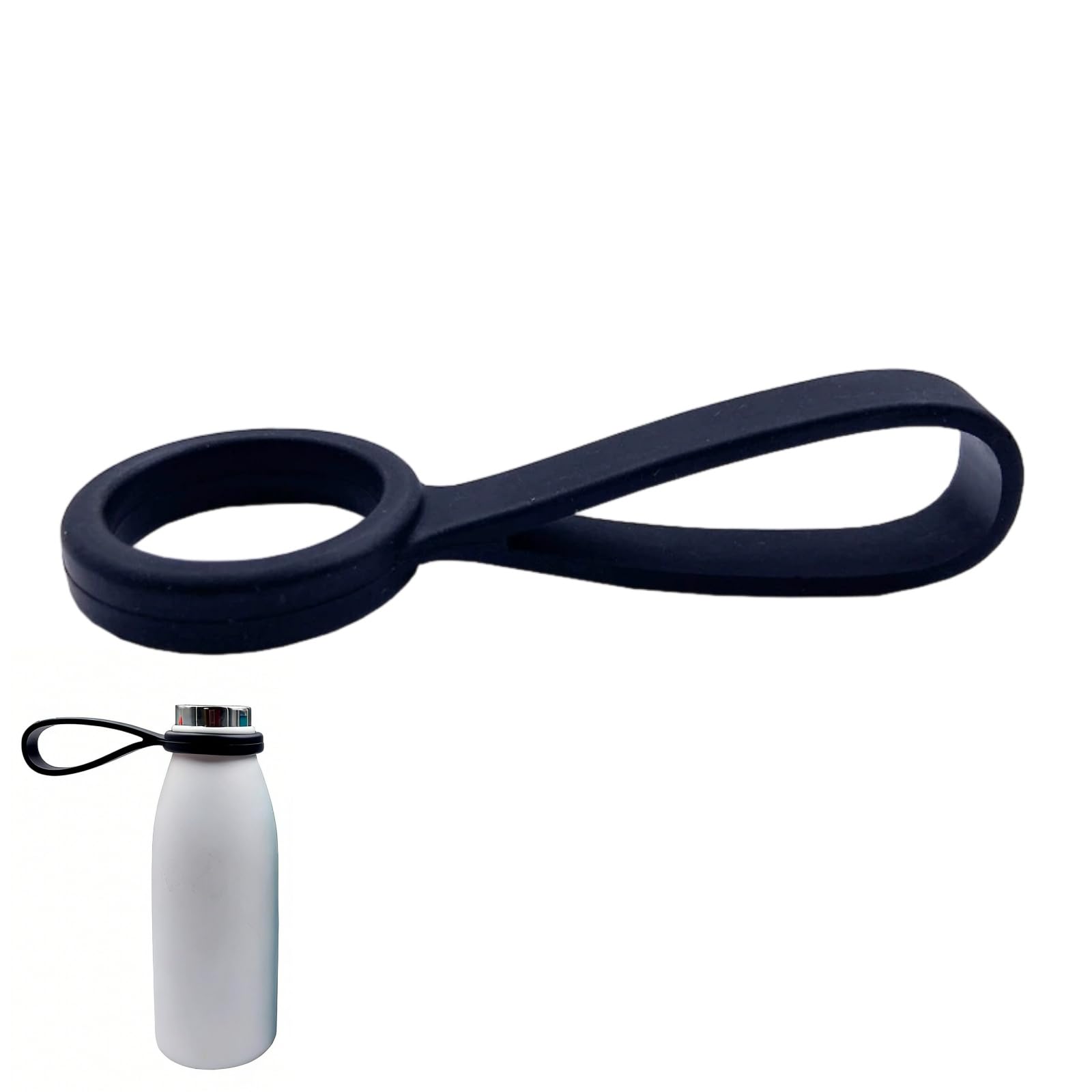 Selxran 2Pcs Portable Water Bottle Holder Strap Soft Flexible Silicone Water Bottle Sling Universal Water Cup Strap with Handle for Outdoor Activities and Active Lifestyles