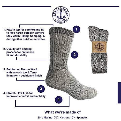 Yacht & Smith 60 Pair Pack Bulk Merino Wool Thermal Boot Socks, Cold Resistant Camping Socks2