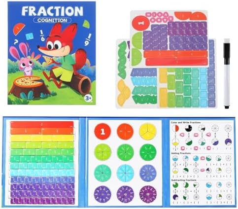 Livre Magnétique Fractions – 164 Pièces – Exercices Réutilisables – école Maternelle