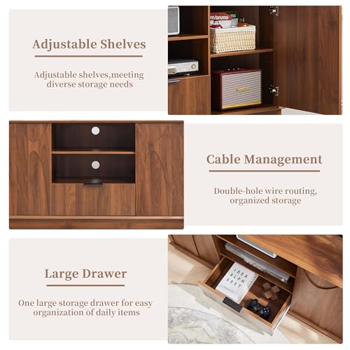 Corner TV Stand for TVs up to 65 inch,Modern Entertainment Center